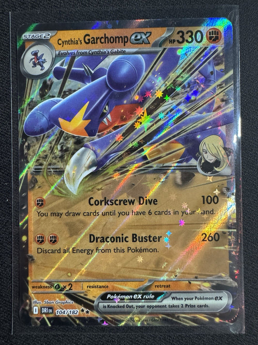 Pokémon TCG Cynthia’s Garchomp EX 104/182 ENGLISH Mint Condition Destined Rivals