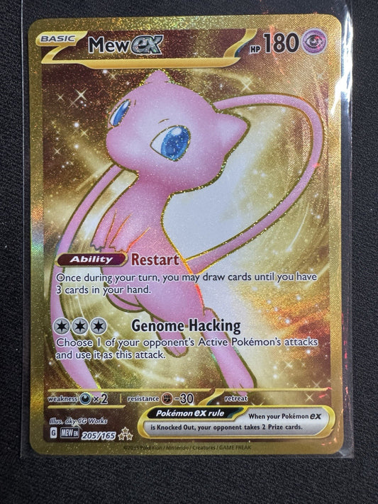 Pokémon TCG Gold Mew EX 205/165 English Ultra Rare Near Mint Condition