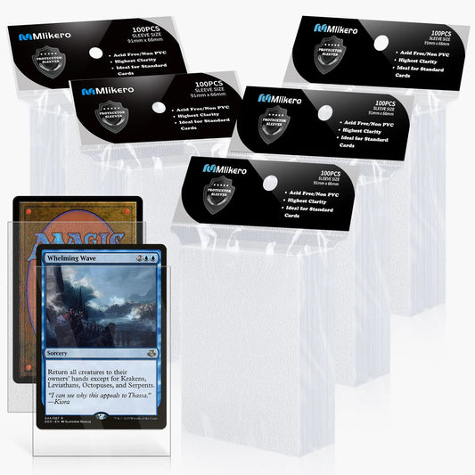 500 Counts Card Sleeves Matte Clear Card Sleeves Deck Card Protectors Trading Card Sleeves Fit for MTG Baseball Cards Sports Cards Game Cards (Matte Clear)